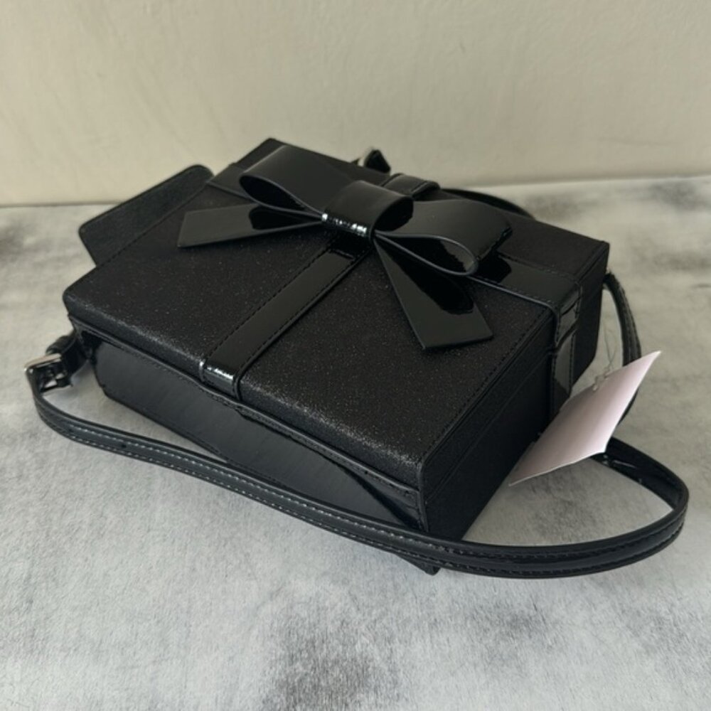Kate Spade Wrapping Party Gift Box Glittering Crossbody Handbag Black - Picture 8 of 15